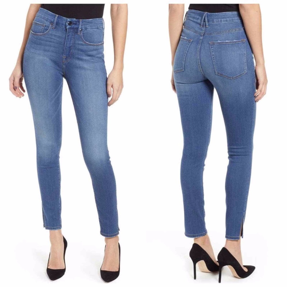 NWT Good American Good Legs Side Slit Skinny Stretch Jeans Size 16